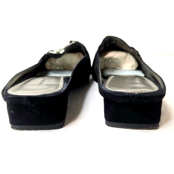 A. Marinelli Mules. Black Suede With Silver Accents. Size 7.5 - Picture 6 of 13